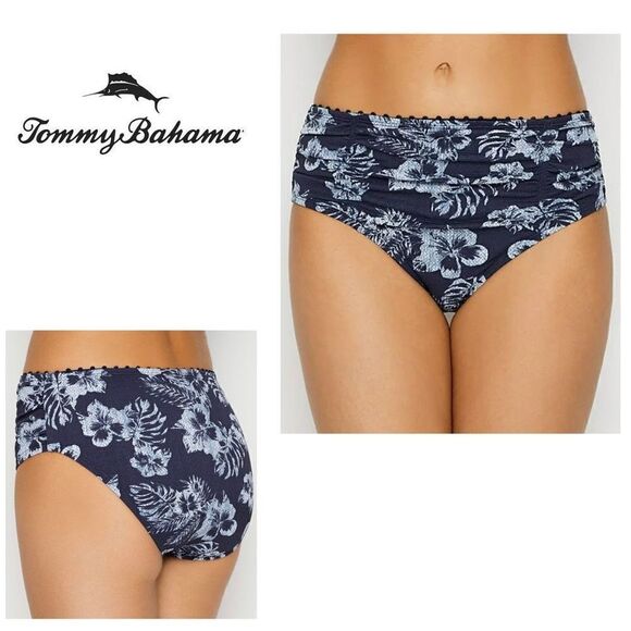 New. Tommy Bahama navy hibiscus bikini bottom. XXS. Retails $79 - Picture 1 of 6